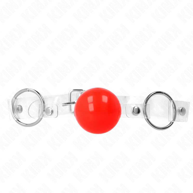 Mordaza de bola KINK con bola roja transparente de PVC, 4 cm