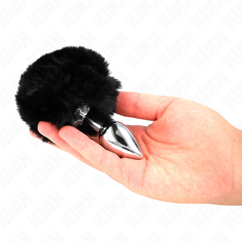 Plug anal KINK con cola negra de pelo sintético