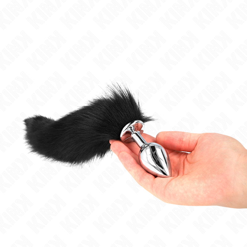 Plug anal KINK con cola, talla M, negro