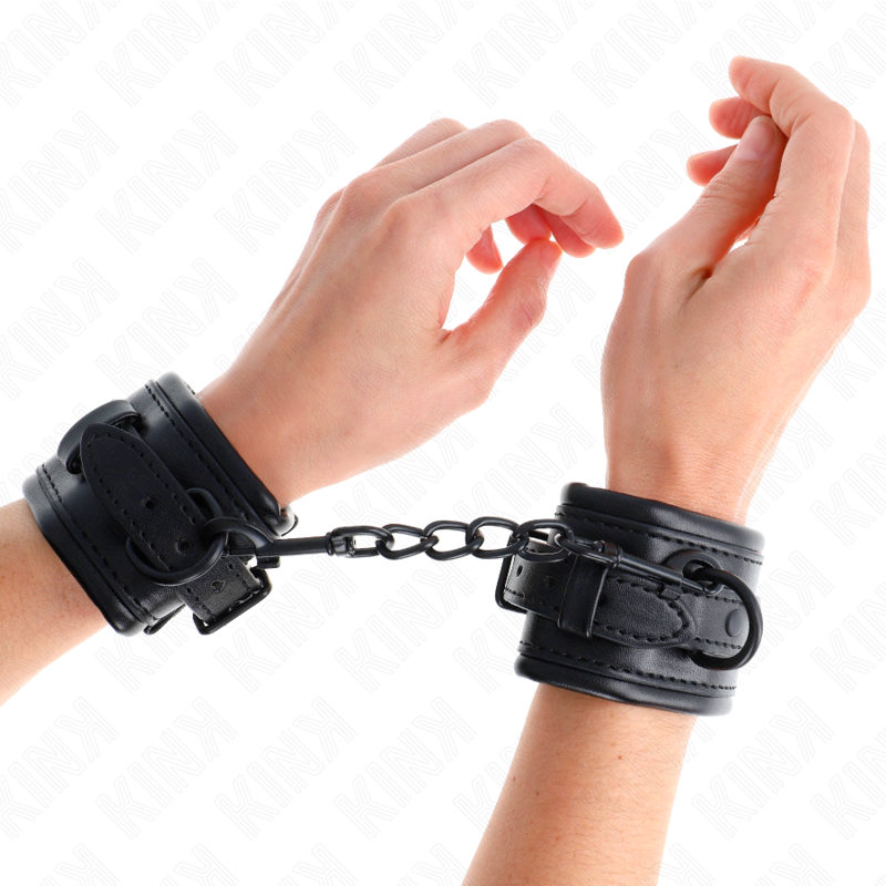 Muñequeras de bondage KINK, negras y ajustables