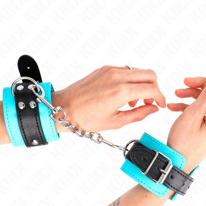 KINK esposas azules con forro de pelo, ajustables