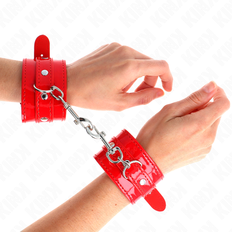 KINK esposas rojas brillantes, ajustables