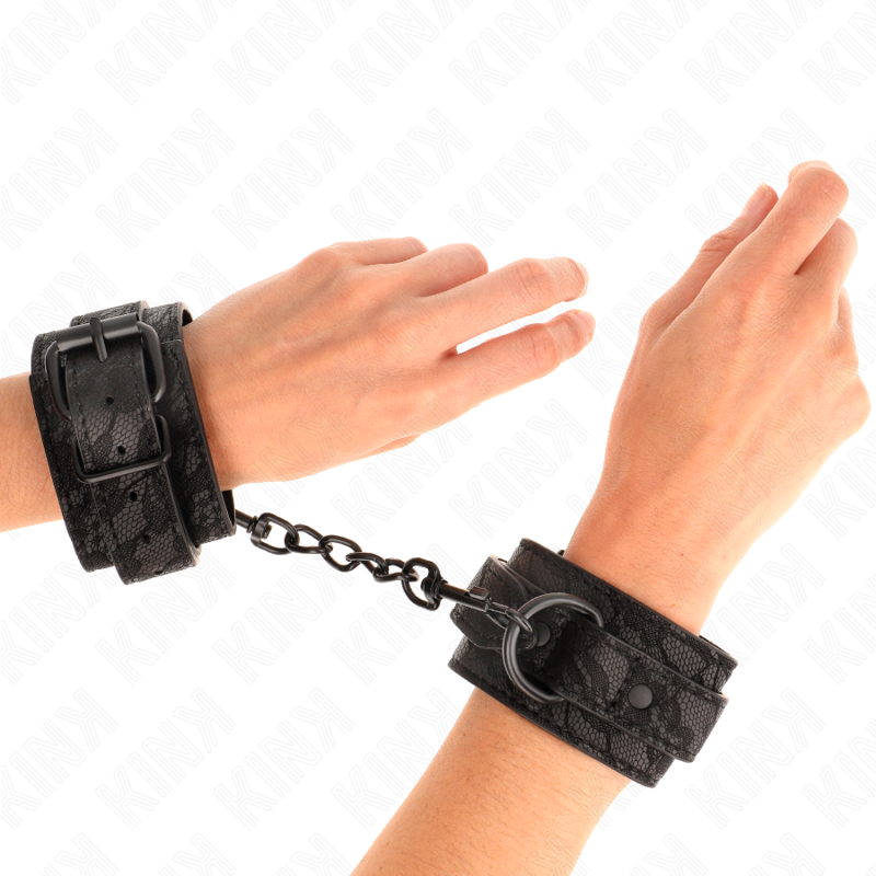 Esposas de muñeca KINK ajustables de encaje, negras