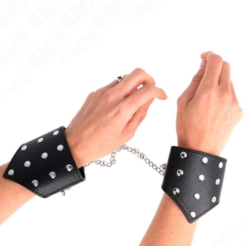 Muñequeras negras KINK con cadena, ajustables