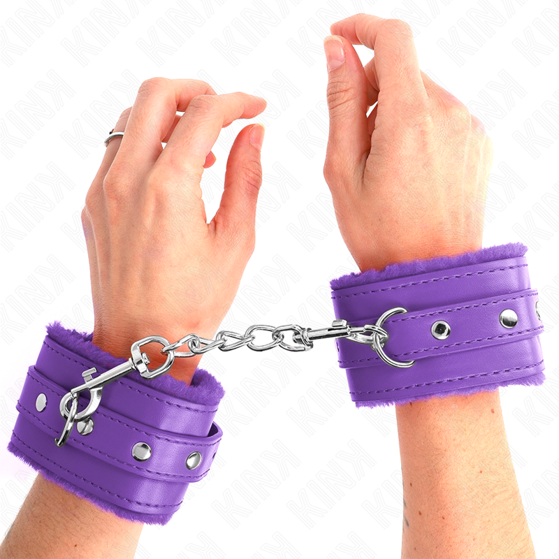 Muñequeras de sujeción KINK Premium con forro de pelo, moradas