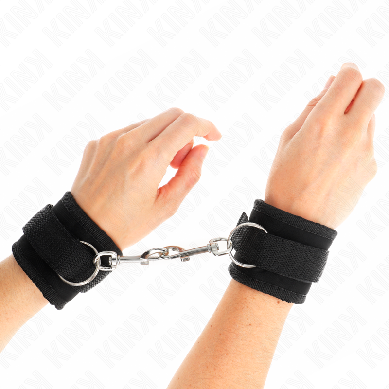 Muñequeras KINK de nailon, negras y ajustables