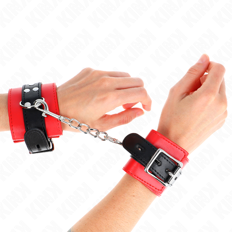 Esposas ajustables KINK rojas con cinta negra