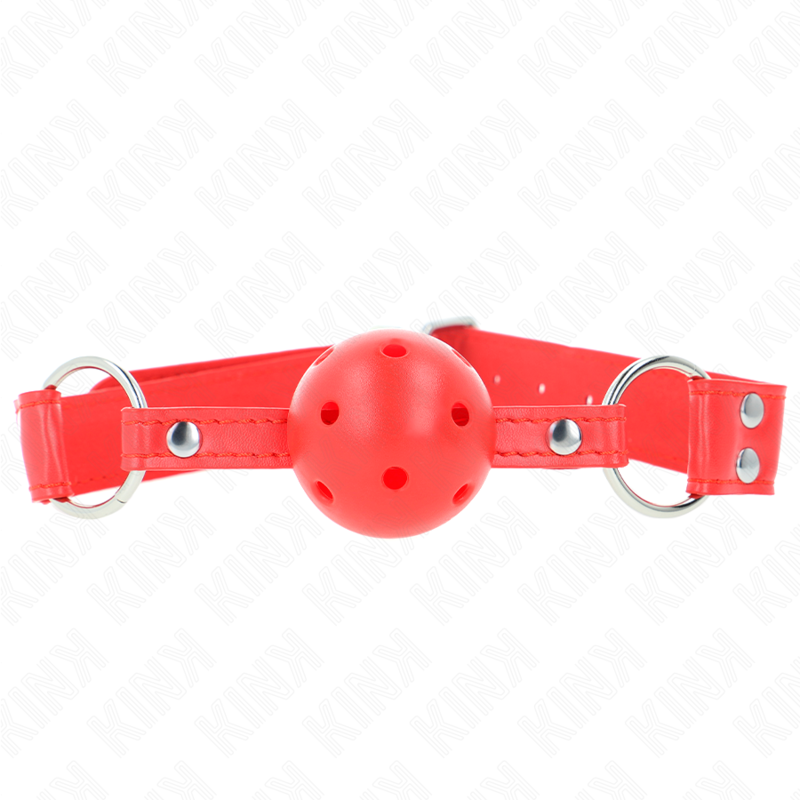 Mordaza KINK roja con bola hueca y rígida