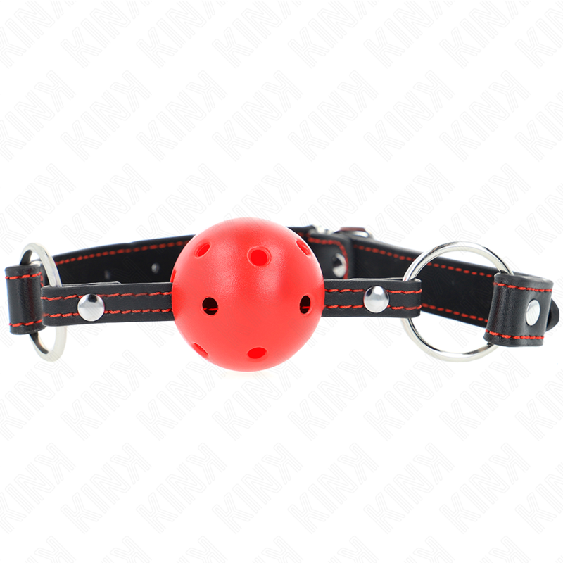 Mordaza KINK roja con bola hueca y rígida