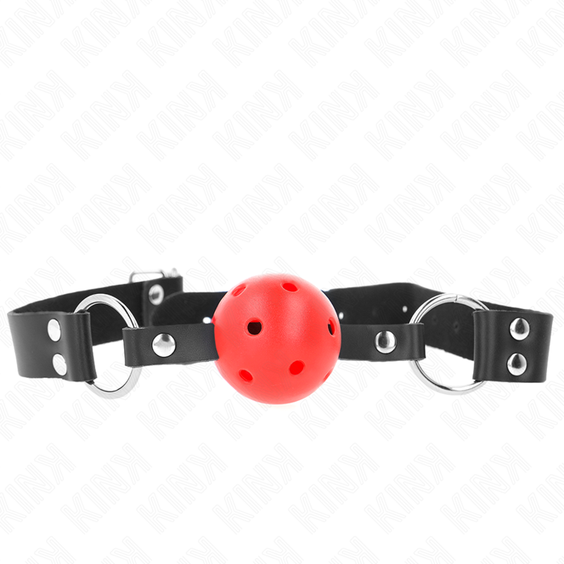 Mordaza KINK roja con bola de 4 cm y correa ajustable