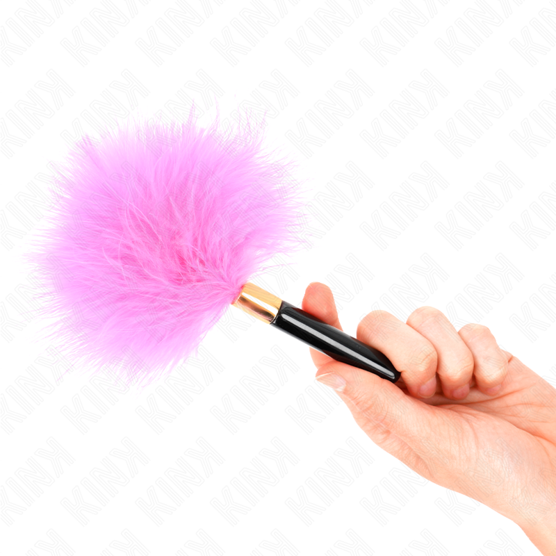Plumero erótico KINK en fucsia y dorado, 18 cm