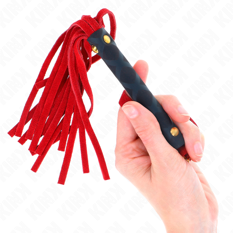 Mini látigo KINK Red Suede, 30 cm