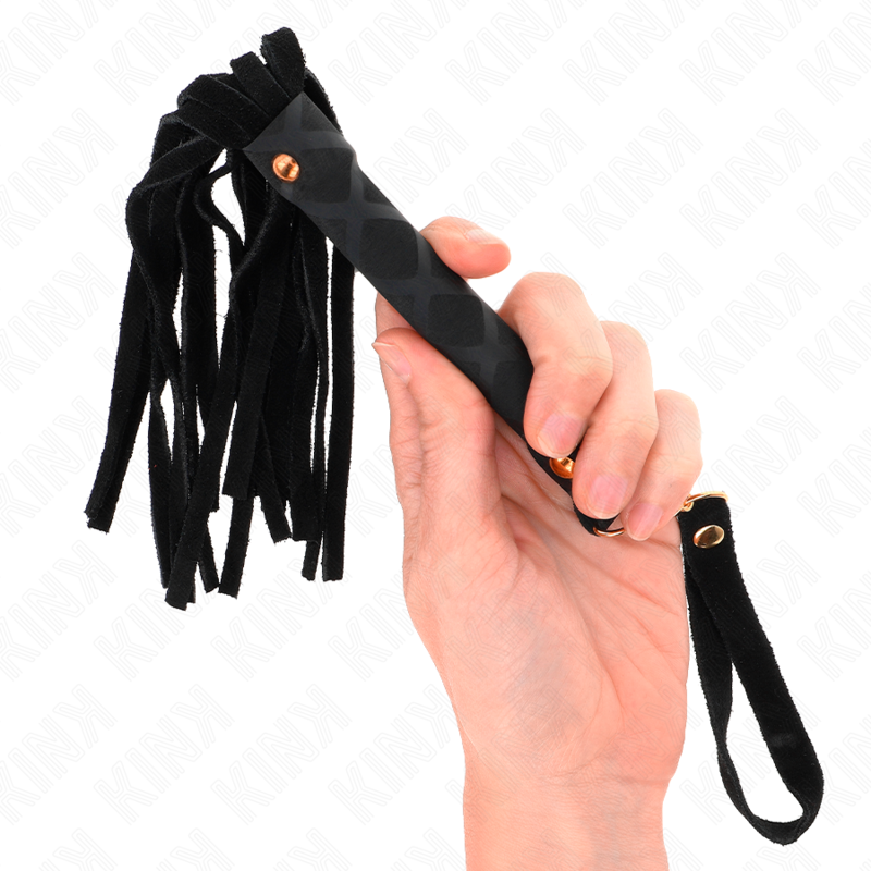 Látigo mini KINK Black Suede, 30 cm