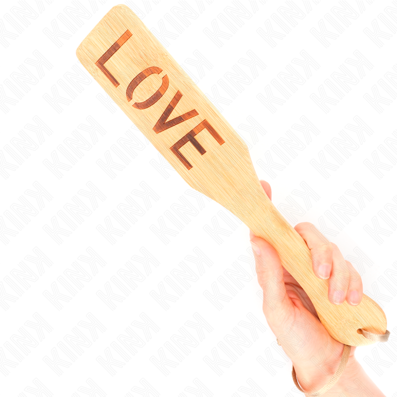 KINK Word Love Paddle de bambú, 32 × 5,5 cm