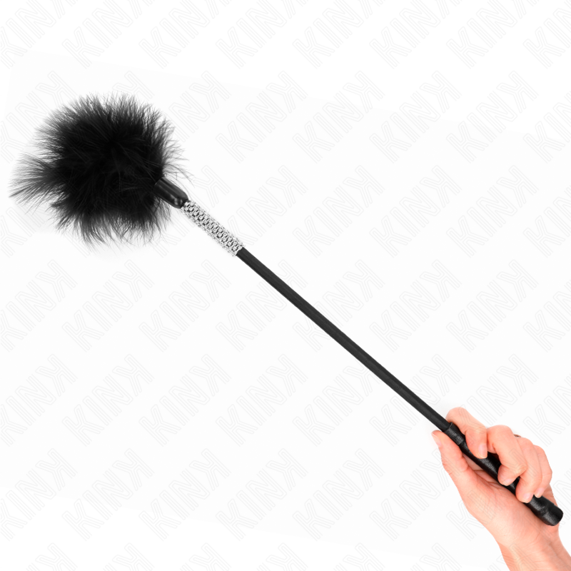 Cosquillero de plumas KINK con mango de strass, 50 cm