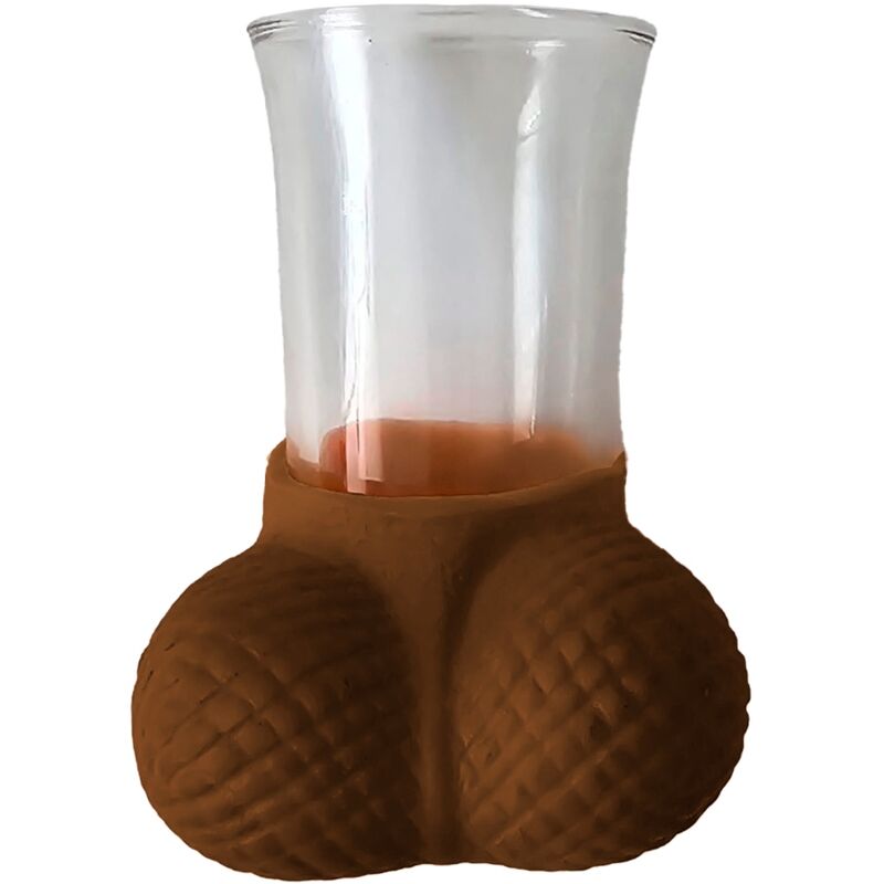Vaso de chupito DIABLO PICANTE con testículos de goma