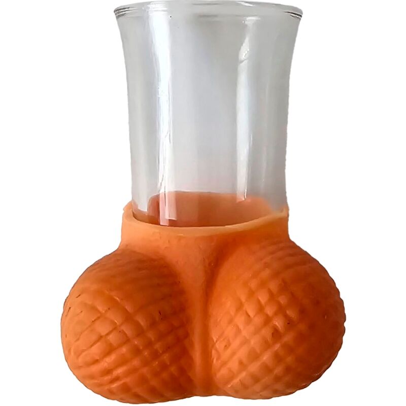 Copa de chupito DIABLO PICANTE con testículos de goma