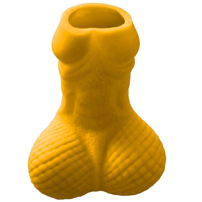 Vaso de chupito DIABLO PICANTE con forma de pene, amarillo