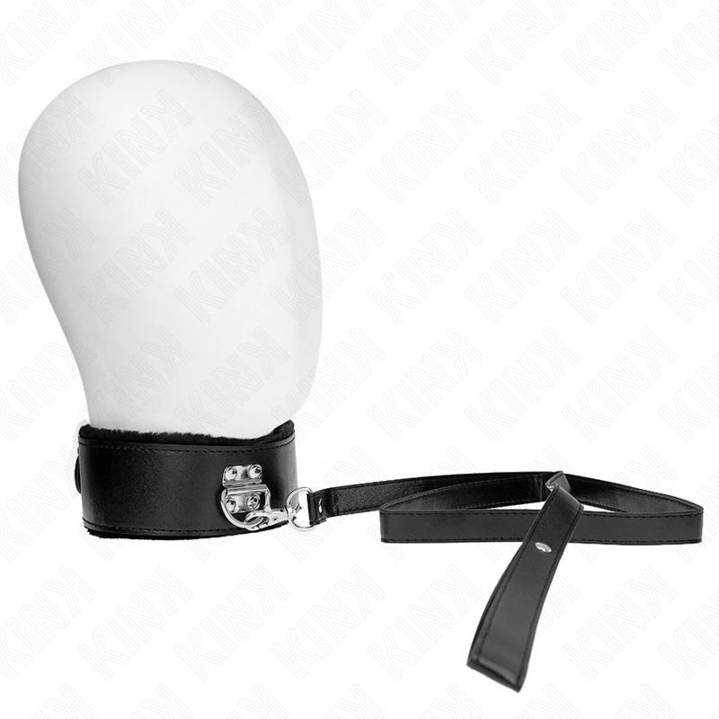 Collar BDSM KINK con correa y tachuelas plateadas
