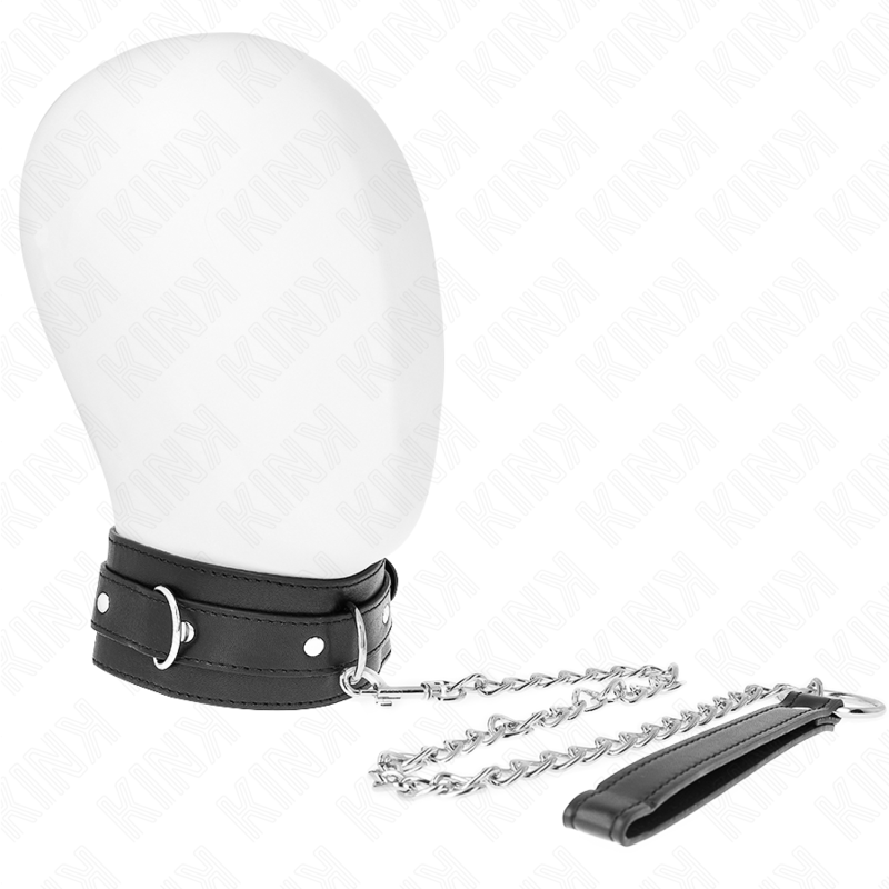 Collar BDSM KINK con correa, negro