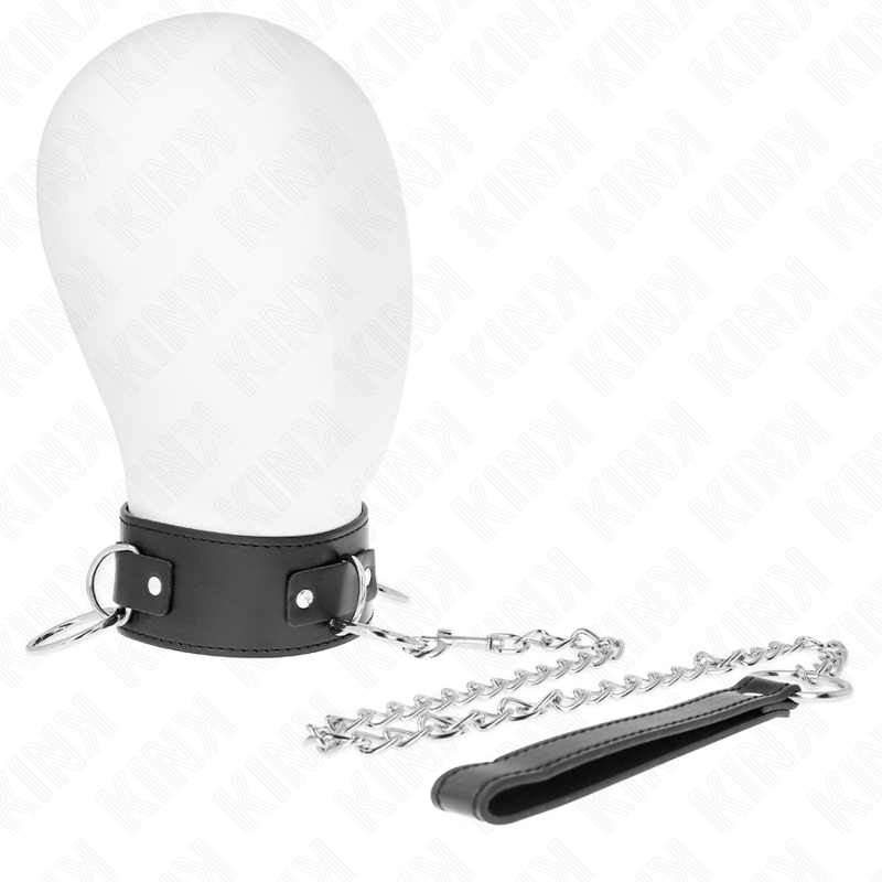 Collar BDSM KINK con correa y tres anillas