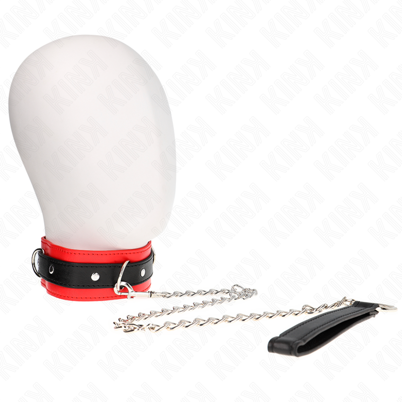 Collar BDSM KINK con correa, rojo, modelo 3
