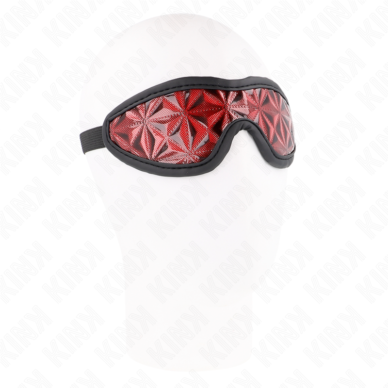 Antifaz rojo KINK con estampado de rombos, 20,5 × 6 cm