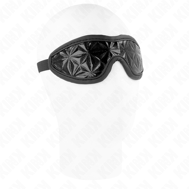 Antifaz KINK con estampado de rombos negros, 20,5 × 6 cm