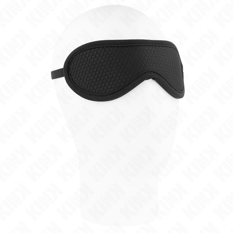 Antifaz KINK con textura de escamas y borde negro, 20 × 7 cm