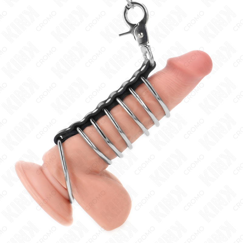 Set de anillos para el pene KINK con 7 anillos metálicos y cadena