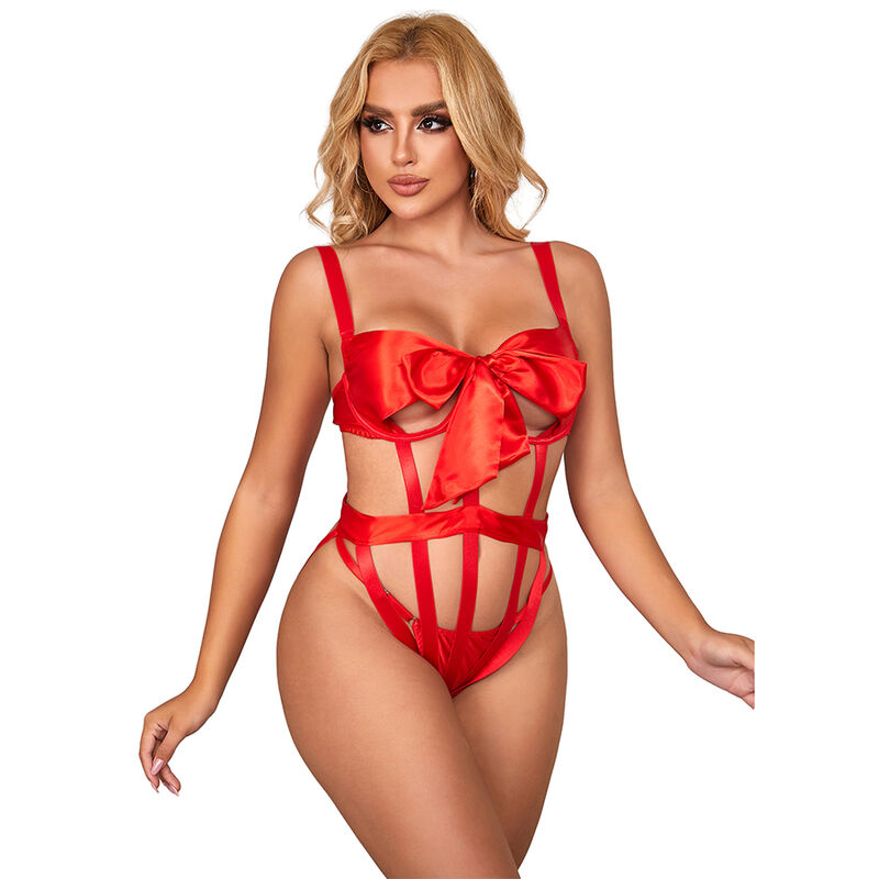Body de lencería Subblime, rojo, L/XL