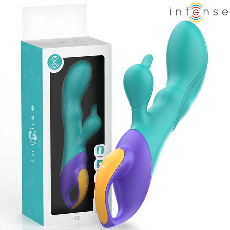Vibrador tipo rabbit INTENSE FRED, azul