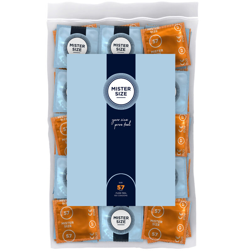 Preservativos MISTER SIZE, pack grande, talla L, 57 mm, 100 unidades