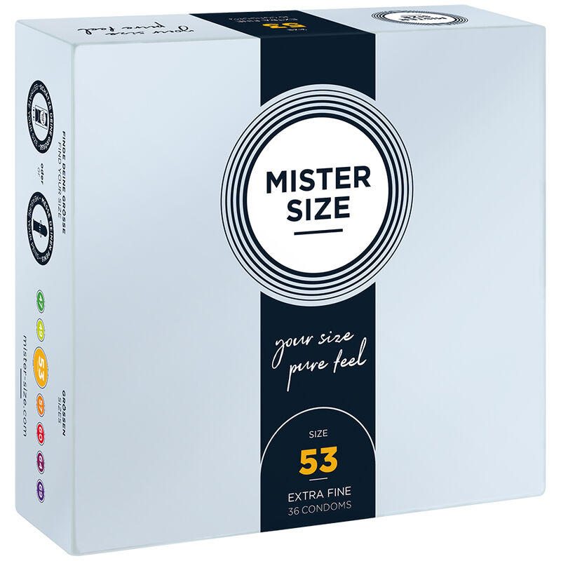 Preservativos MISTER SIZE M, 53 mm, 36 unidades