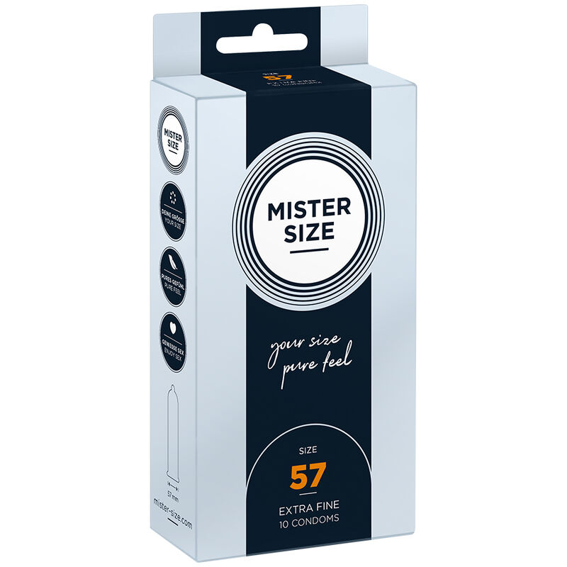 Preservativos MISTER SIZE L, 57 mm, 10 unidades