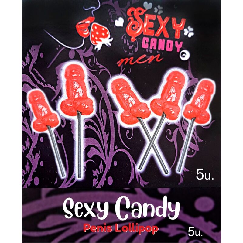 DIABLO PICANTE piruletas con forma de pene y sabor a cereza, 5 unidades