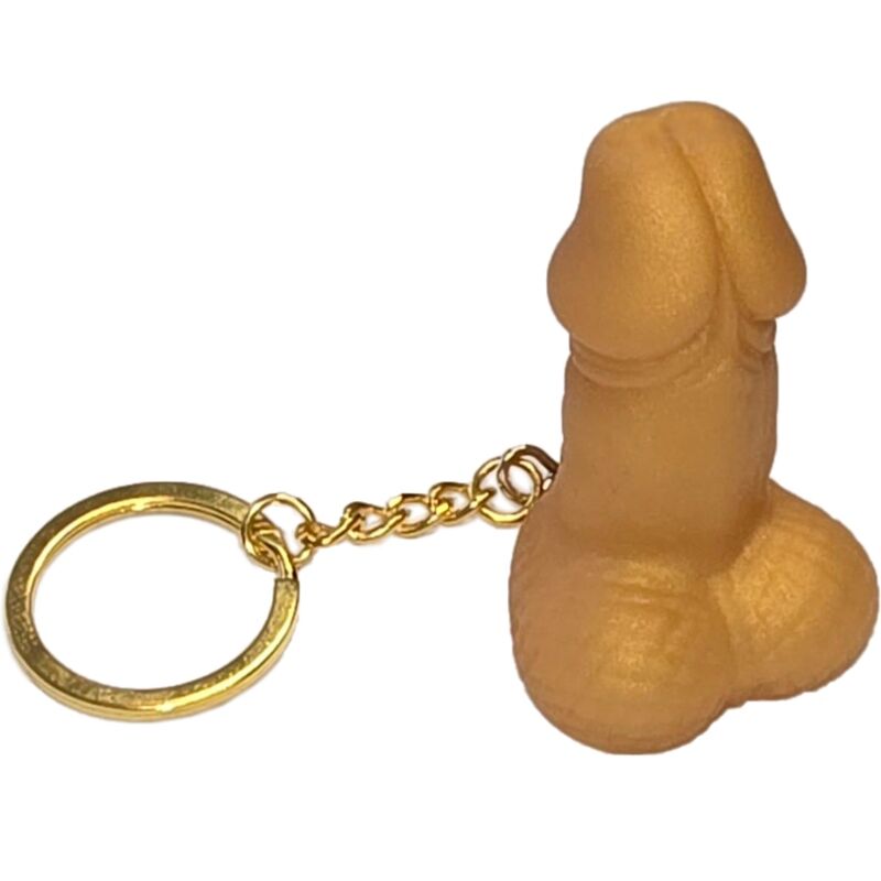 Llavero con forma de pene dorado DIABLO PICANTE