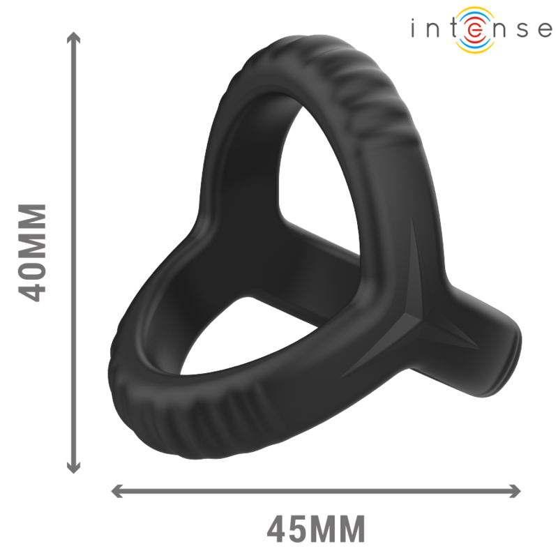 Anillo doble para el pene INTENSE Carson sin vibración, negro
