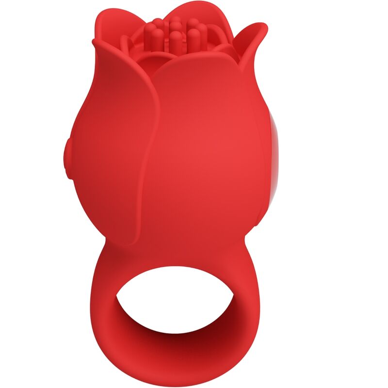 Pretty Love Jae, vibrador de dedo con forma de rosa, rojo
