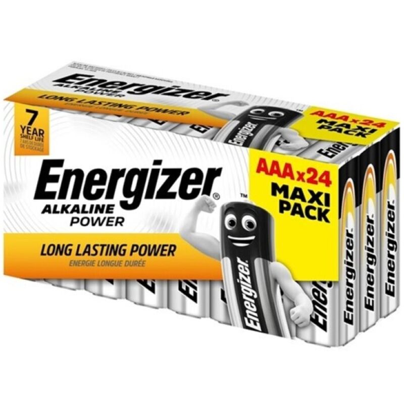 Pilas alcalinas AAA, paquete de 24, energía duradera para dispositivos de uso diario ENERGIZER