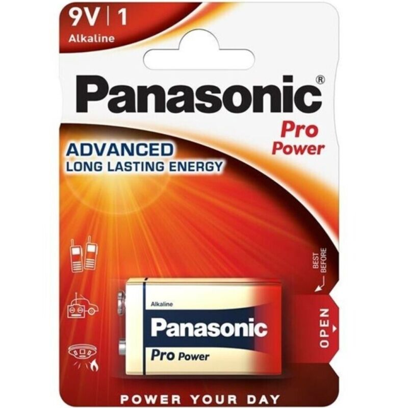 Pila alcalina de 9 V de larga duración y tensión estable para dispositivos PANASONIC