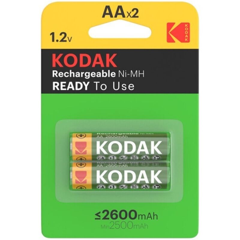 Pilas recargables AA de 2600 mAh, larga duración para tus dispositivos KODAK