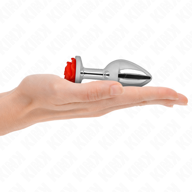 Kink Plug Anal Con Rosa Roja Tamaño M
