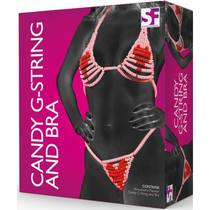 Conjunto de sujetador y tanga Candy Lovers de Spencer & Fleetwood con cuentas de caramelo