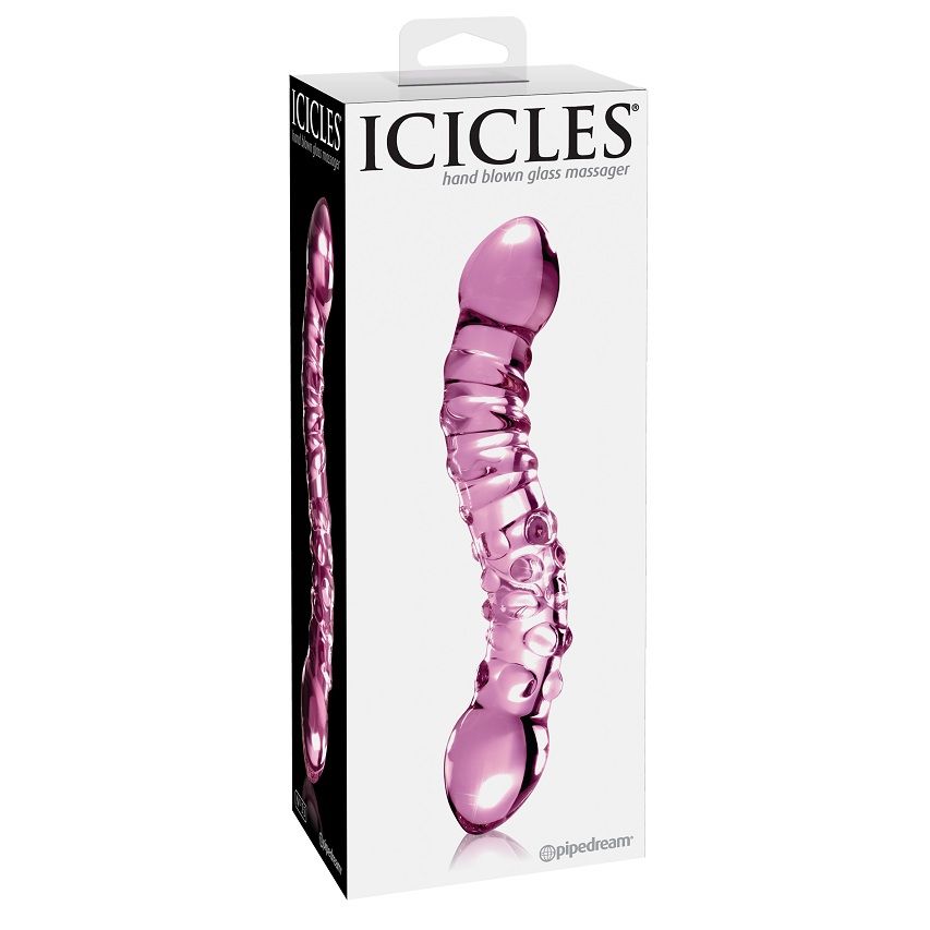 Dildo de cristal ICICLES N. 55 con dos extremos diferentes