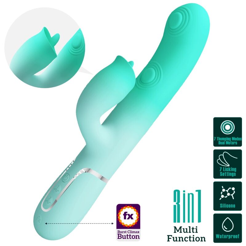 Vibrador conejito Pretty Love Gigi en verde agua