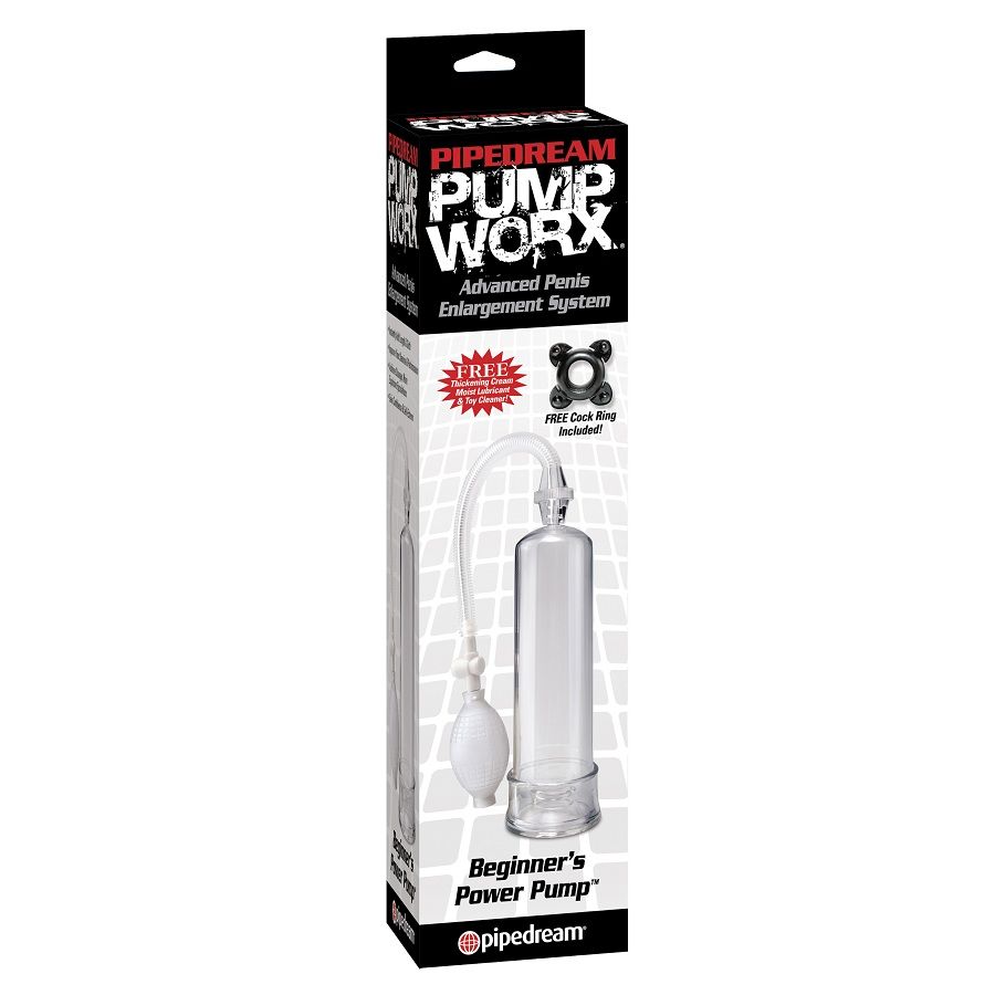 PUMP WORX Beginners Power Pump Clear, bomba de vacío para el pene transparente