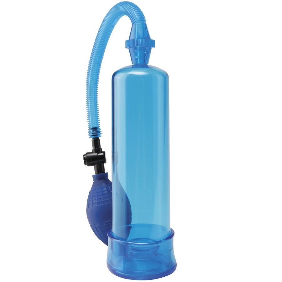 PUMP WORX Beginners Power Pump Clear, bomba de vacío para el pene azul