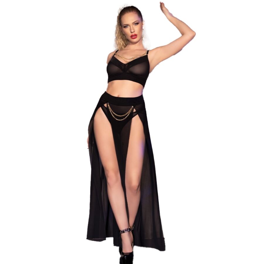 CHILIROSE CR 4672 conjunto de lencería con top, falda y tanga