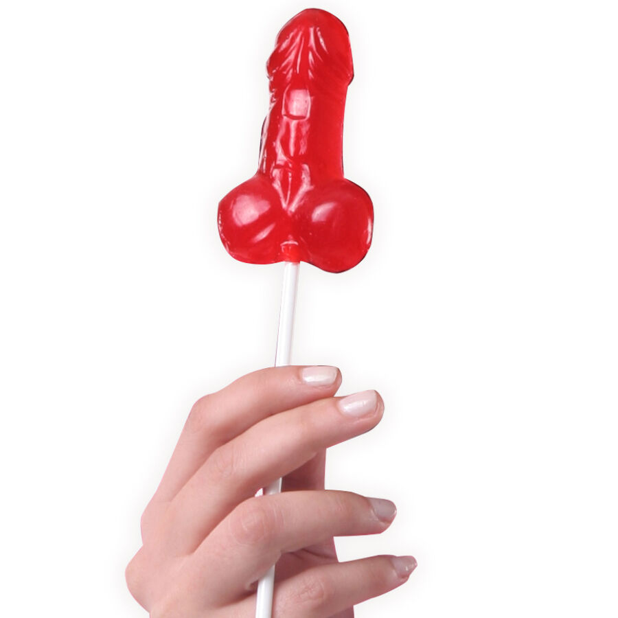 Piruleta SECRETPLAY con forma de pene y sabor a fresa, un divertido regalo erótico
